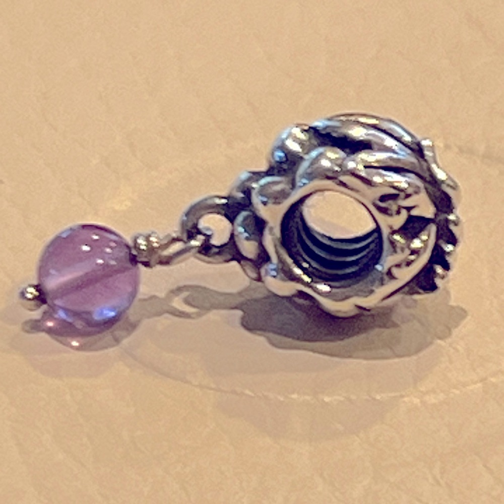 Pandora Authentic Grape Charm w/Amethyst Dangle - Picture 6 of 6